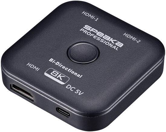 SpeaKa Professional SP-11990132 2 porty HDMI přepínač UHD 8K @ 60 Hz lze použít oboustranně 7680 x 4320 Pixel
