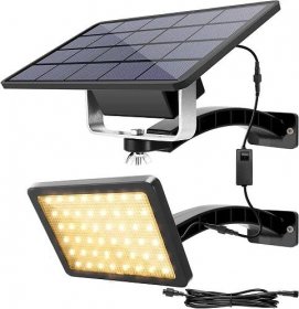 SKUKKY Solární lampa pro venkovní použití, 48 LED, kabel 3m - zvětšit obrázek