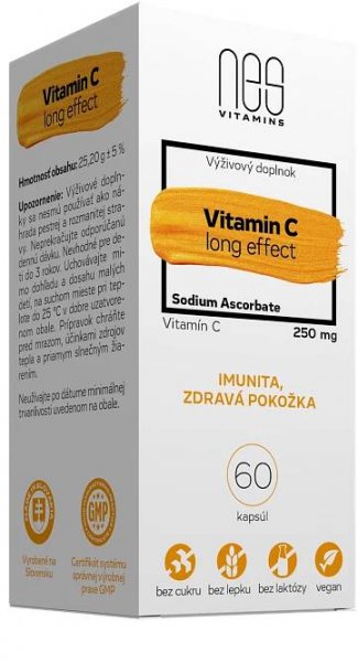nesVITAMINS Vitamin C 250 mg (long effect) 1×60 cps, výživový doplnok