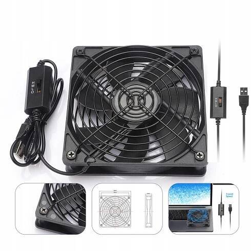 Ventilátor 120 mm 12V 5V 3 režimy USB COOLING SILENT FAN Výrobca bez značky