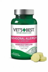Vet's Best Chewable Tablets Allergy Supplement for Dogs, 60 count