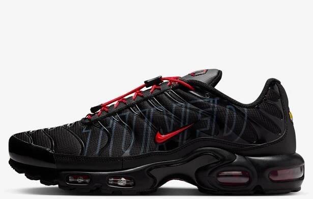 Nike Air Max Plus Schuh (Herren) - Schwarz/Wolf Grey/Metallic Silver/University Red