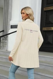2023 raný podzim nový jednobarevný volný svetr s dlouhým rukávem, dámský pletený kabát