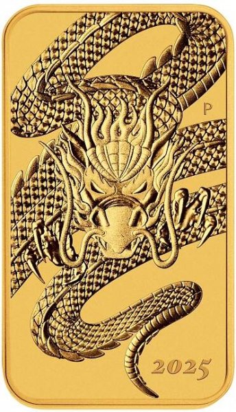 Zlatá mince Rectangular Dragon1 Oz 2025 | GoldenHouse.cz 