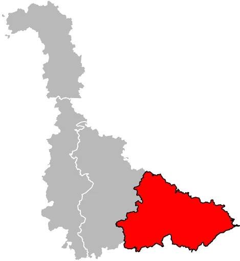 Arrondissement Lunéville na mapě Meurthe-et-Moselle