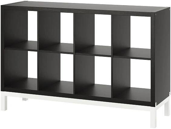 IKEA KALLAX Regál s nosným rámem, černá barva, 147x94