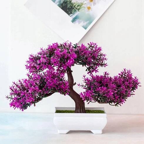 1ks Umělý květ Borovice Rostlina Fotografie Rekvizita Svatební domov Bonsai Dekor? Vánoční ozdoba