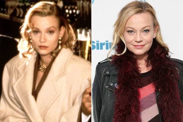 Samantha Mathis as Courtney Rawlinson in 'American Psycho'; Samantha Mathis at SiriusXM Studios in New York City on Nov. 15, 2018