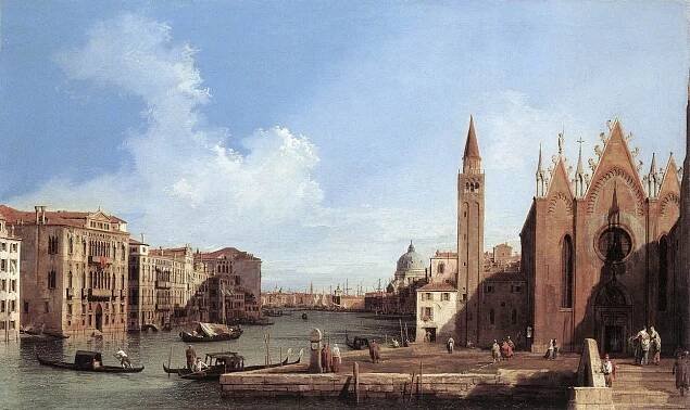 Soubor:Giovanni Antonio Canal, il Canaletto - Grand Canal - from Santa Maria della Carità to the Bacino di San Marco - WGA03890.jpg