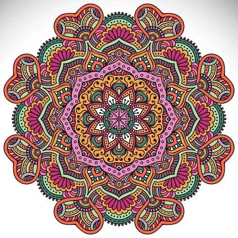 Mandala kolo ornament — Ilustrace