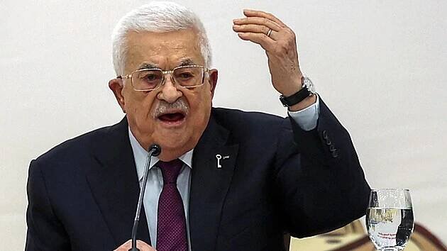 Šéf palestinské autonomie Mahmúd Abbás (23. dubna 2025)