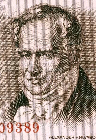 Stáhnout - Alexander von humboldt (1769-1859) na 5 označí 1954 bankovek z východního Německa. pruský geograf, přírodovědec a Průzkumník. — Stock obrázek