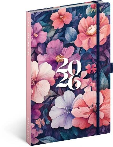 Planbook diář/notes 2026 NOTIQUE - Kytice, 13 x 21 cm