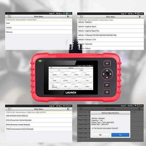 Launch CRP123X Elite Scanner Check Engine Code Reader Support FCA SGW SAS /ABS SRS Engine Transmission/Battery Test/Auto VIN With Carry Bag
