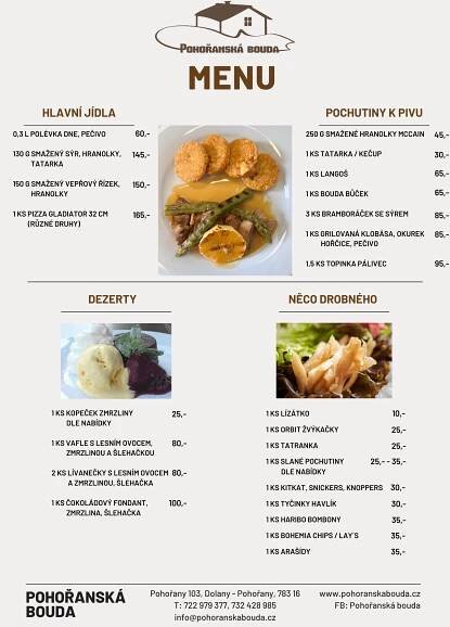 Bouda stale Menu