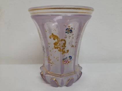 Biedermeier sklenice z roku 1840, sklárna Adolf u Vimperka