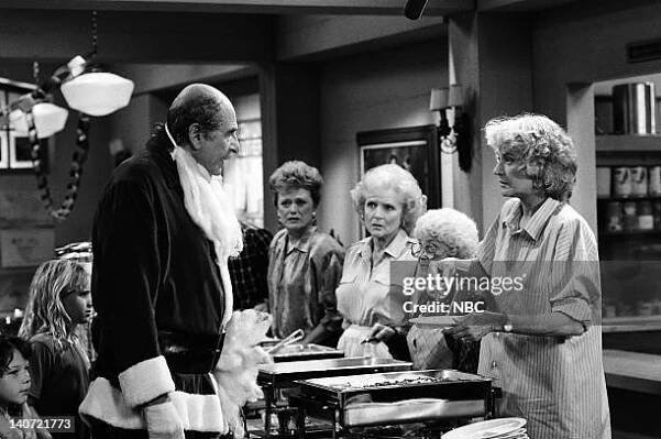 Have Yourself a Very Little Christmas" Episode 12 -- Pictured: Herb Edelman as Stan Zbornak, Rue McClanahan as Blanche Devereaux, Betty White as Rose...