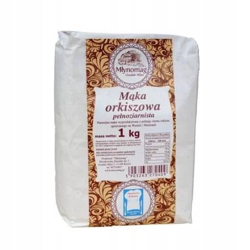 Špaldová celozrnná mouka Ekologická Polské obilnina Chlebová mouka 1 kg
