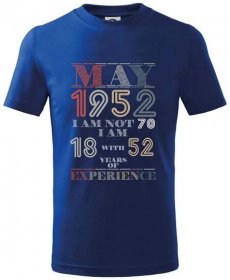 Narozeniny experience 1952 May - Tričko dětské bavlněné