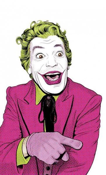 Cesar Romero and Jack Nicholson each played The Joker, and each hailed from the Asbury Park Area. This illustration is the left side of a double-page spread for the book Local Legends of Asbury Park.