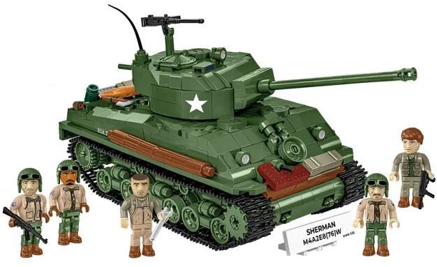 STAVEBNICE COBI 3118 Tank M4A2E8 Sherman HC WW2 865 Dílů + DESKA Značka Cobi