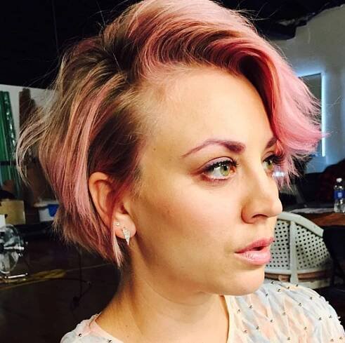 Kaley Cuoco-Sweeting Takes Colorful Pink Hair to an Entirely New Level