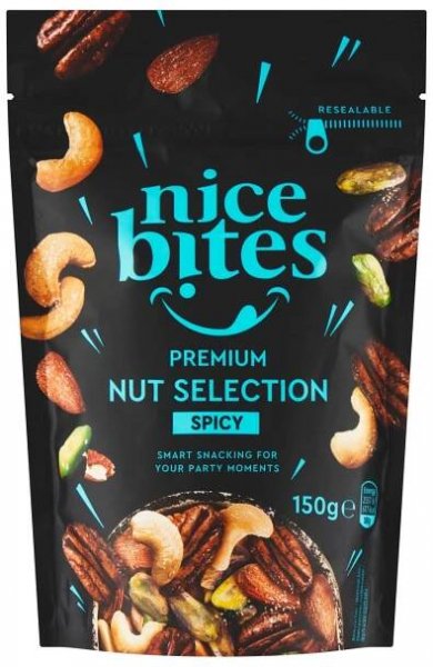 Nice Bites Směs pečených jader skořápkových plodů s pikantním kořením 150g