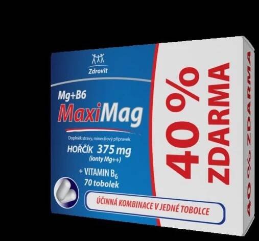 Zdrovit MaxiMag Hořčík 375 mg + B6 70 kapslí