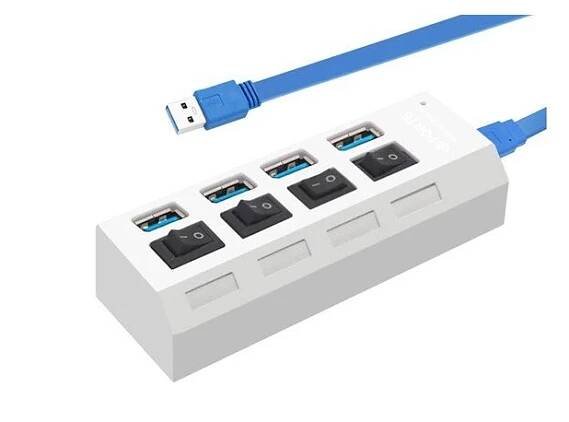 USB rozbočovač 4 porty bílý - Bestbonus.cz