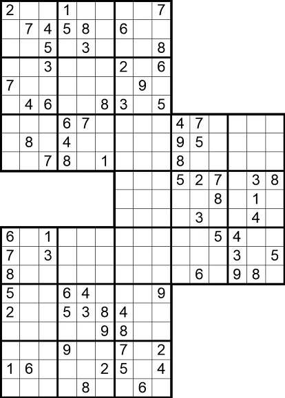 Sudoku Triatlon B - potěší i náročnější luštitele klasických sudoku