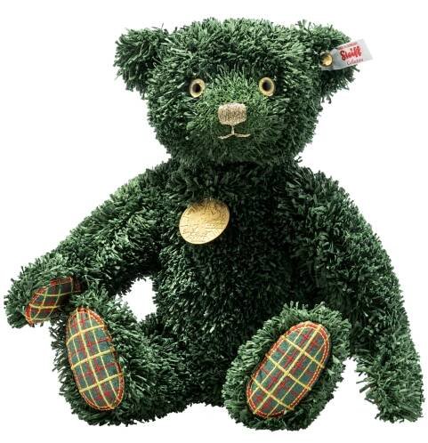 STEIFF TEDDIES FOR TOMORROW GREEN CHRISTMAS TEDDY BEAR