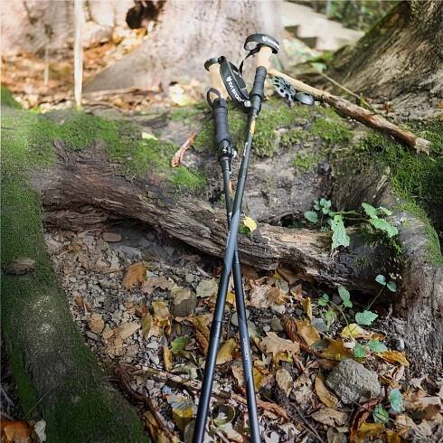 TREKINGOVÉ HOLE pro chůzi, hole NORDIC WALKING CARBON, uhlíkové vlákno Rukojeti korkové