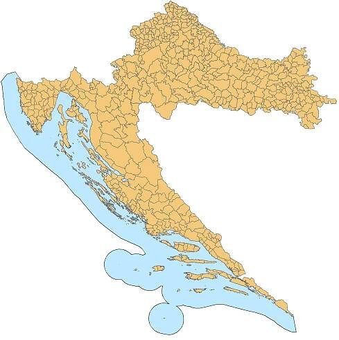 Mapa regionů Chorvatska