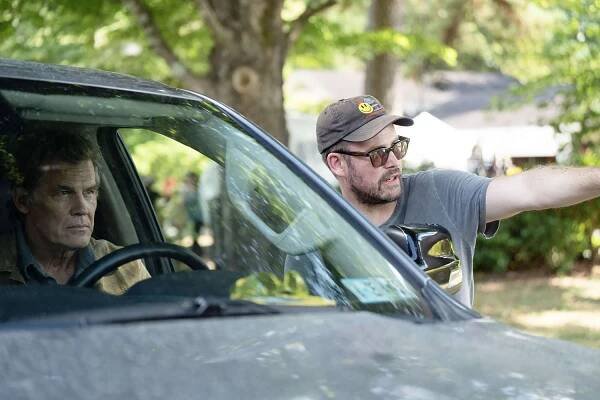 JOSH BROLIN and Writer/Director ZACH CREGGER on the set of WEAPONS