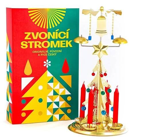 Vánoční zvonící stromek zlatý