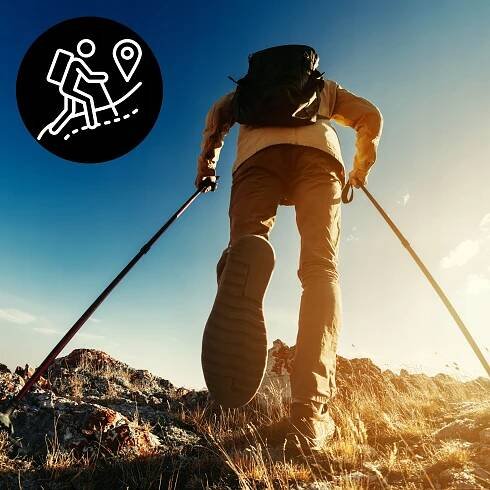TREKINGOVÉ HOLE CHŮZE HORY NORDIC WALKING SKLÁDACÍ NASTAVITELNÉ 2x Další funkce kryt špičky regulace poutek systém Anti-Shock letní talířky