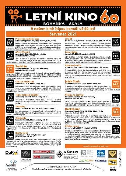 Program letního kina Boháňka - Obec Úhlejov