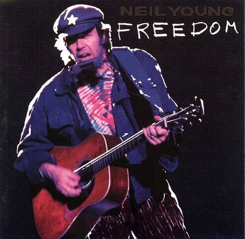 Obal alba Freedom s fotkou Neila Younga s kytarou