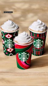 The cups have no Christmas symbolism on them - just colors