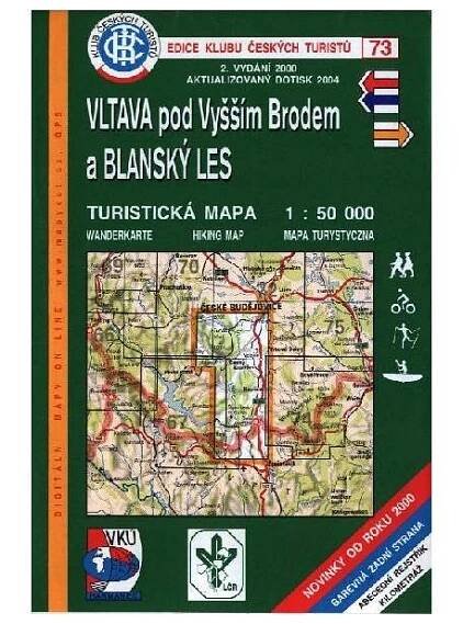Vltava pod vyšším Brodem, Blanský les - mapa KČT 73