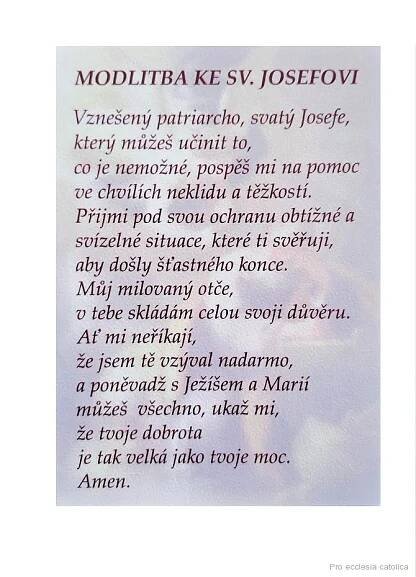Svatý Josef (laminovaný obrázek)