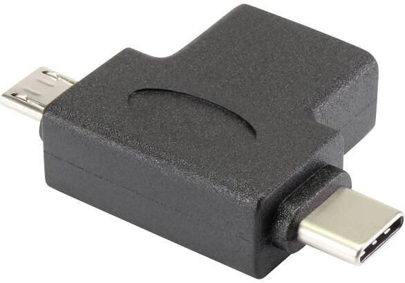 Renkforce USB 3.0 adaptér [1x USB-C® zástrčka, micro USB 2.0 zástrčka B - 1x USB 3.1 zásuvka A ] s funkcí OTG, pozlacené