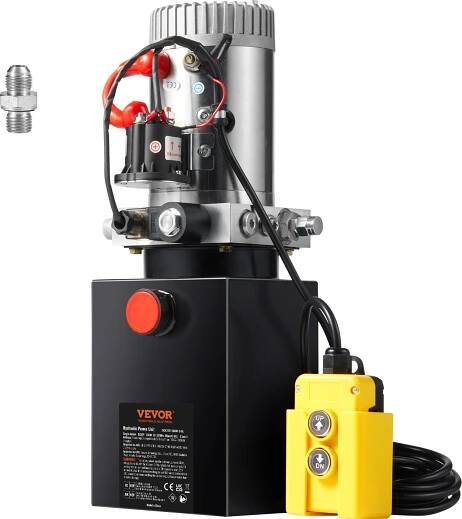VEVOR Hydraulické čerpadlo Hydraulic Power Pack 12 V Hydraulic Power Pack 1600 W, jednočinné hydraulické čerpadlo Hydraulic Power Pack, 2 Gal Tank Hand Pump Hydraulic Power Pack, pro výtahy, vysokozdvižné vozíky atd.