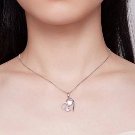  Pandora styl náhrdelník s jemným srdcem jednorožce - BSN328 