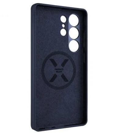 Kožený zadní kryt FIXED MagLeather s podporou MagSafe pro Samsung Galaxy S25 Ultra, modrý