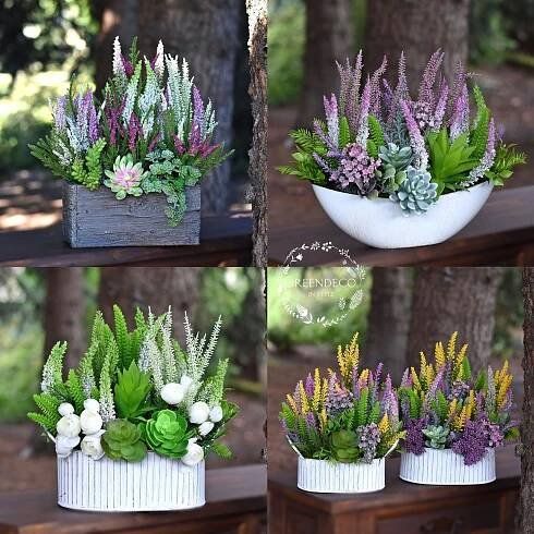 Jesień. Wrzosy i sukulenty. | Composizioni floreali, Piante d'inverno, Idee di giardinaggio