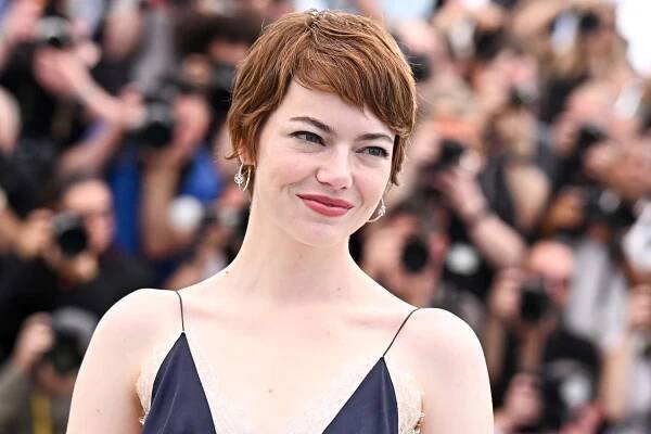 Emma Stone's Boho Plunging Lace Slip Dress Threatens to Break Cannes Rule