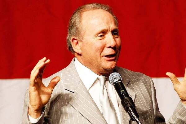 Republican strategist Michael Reagan speaks at a get-out-the-vote rally for U.S. Republican Senate candidate Sharron Angle featuring U.S. Sen. John McCain (R-AZ) at The Orleans October 29, 2010 in Las Vegas, Nevada. Recent polls show Angle four points ahead in her race against U.S. Senate Majority Leader Harry Reid (D-NV) who is seeking his fifth term.