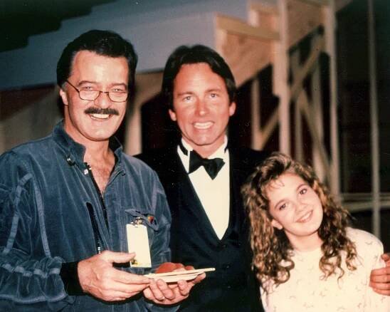 Robert Goulet with John Ritter and Drew Barrymore