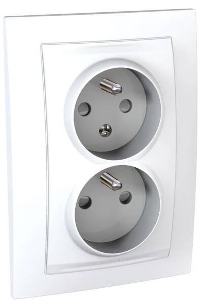 SCHNEIDER Dvojzásuvka Unica 230V/16A, polar, MGU23.065.18